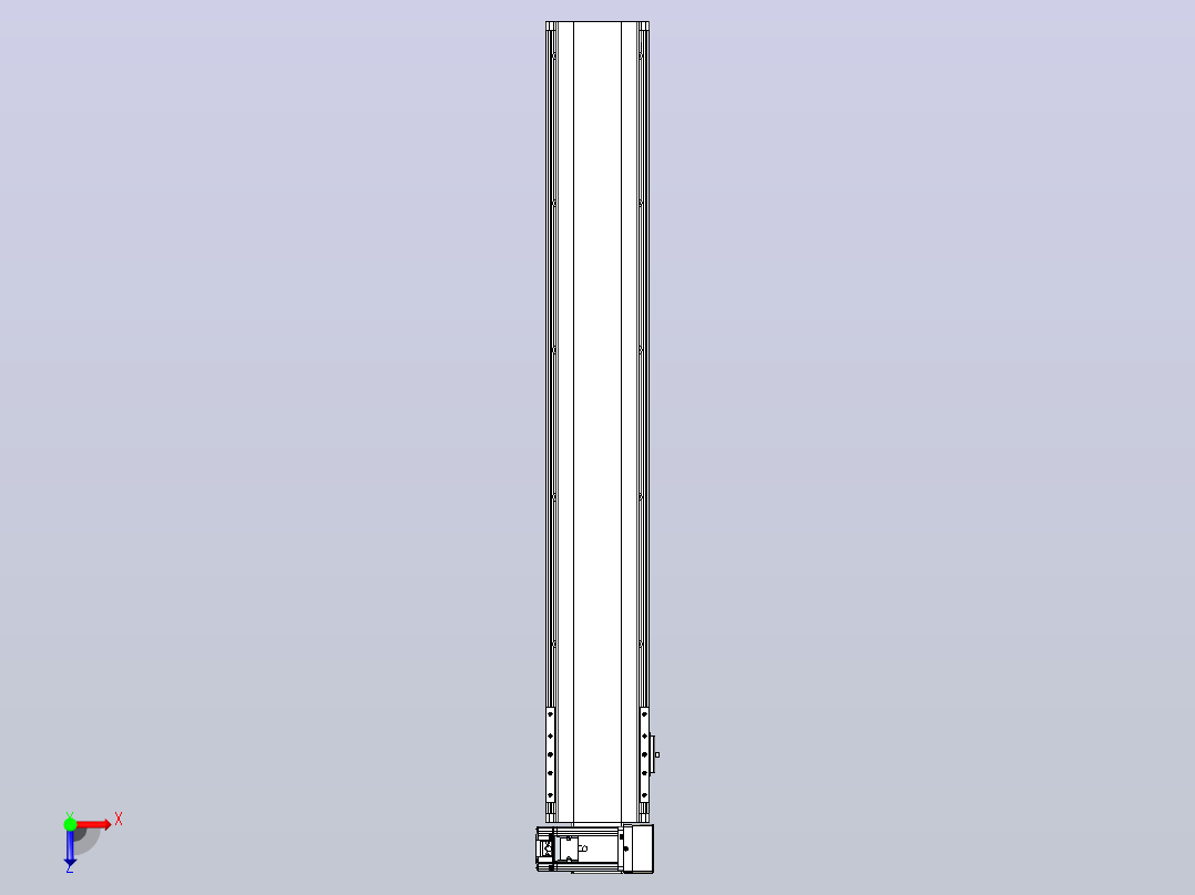 皮带直线轴半封闭可选导轨TPA-HNB-140D-120-L850-RU-C-P40-N3俯视图