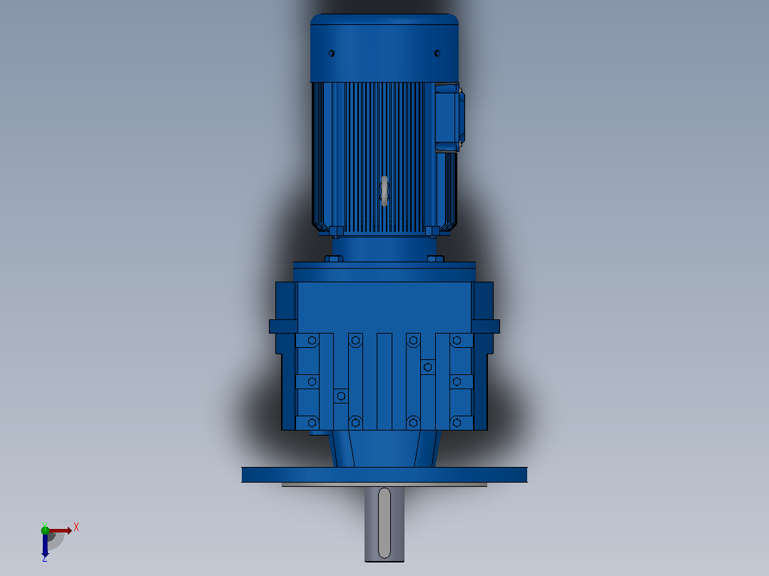 RF57法兰轴伸式安装斜齿轮减速机RF57-Y0.18-4P-63-M1-0°-Φ250俯视图