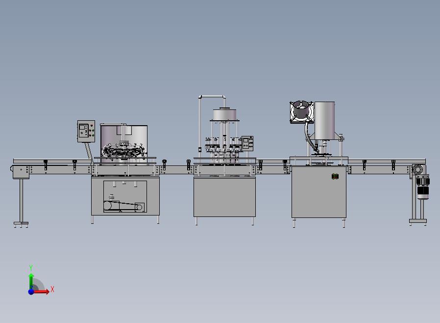 全自动化瓶装饮料生产线前视图