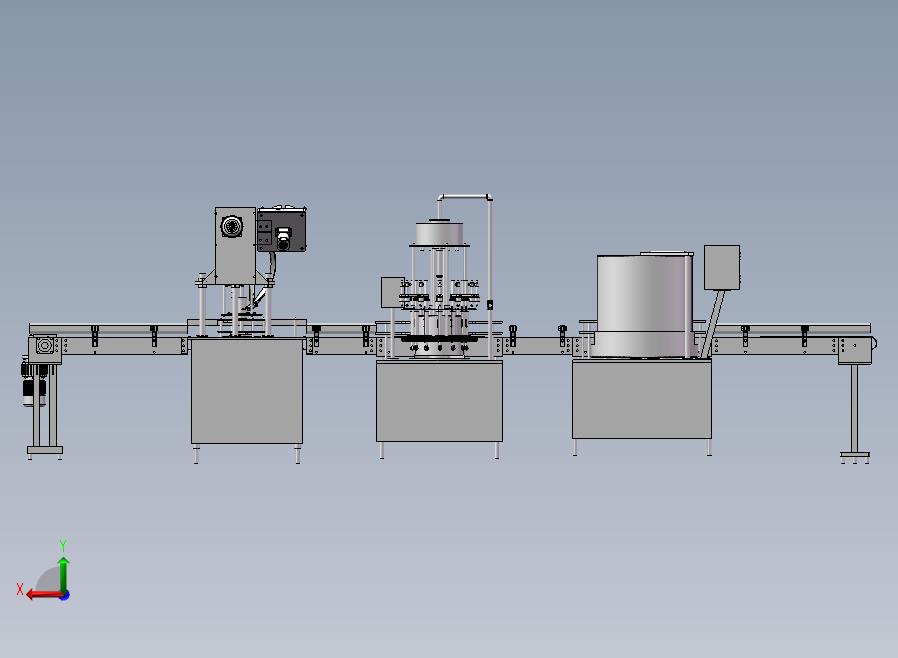 全自动化瓶装饮料生产线后视图