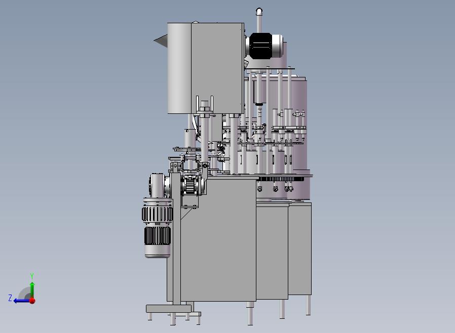 全自动化瓶装饮料生产线右视图