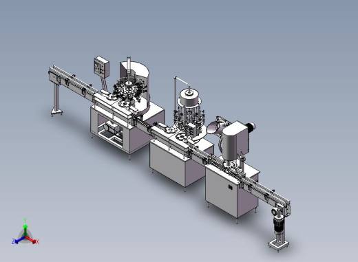 全自动化瓶装饮料生产线正等轴测缩略图