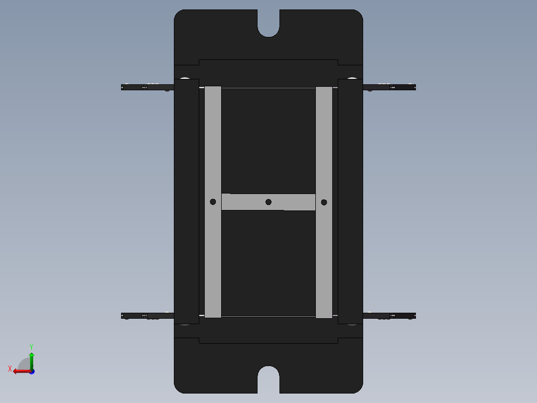 表面加工夹持机构后视图