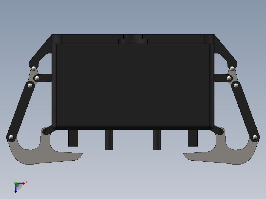 表面加工夹持机构俯视图