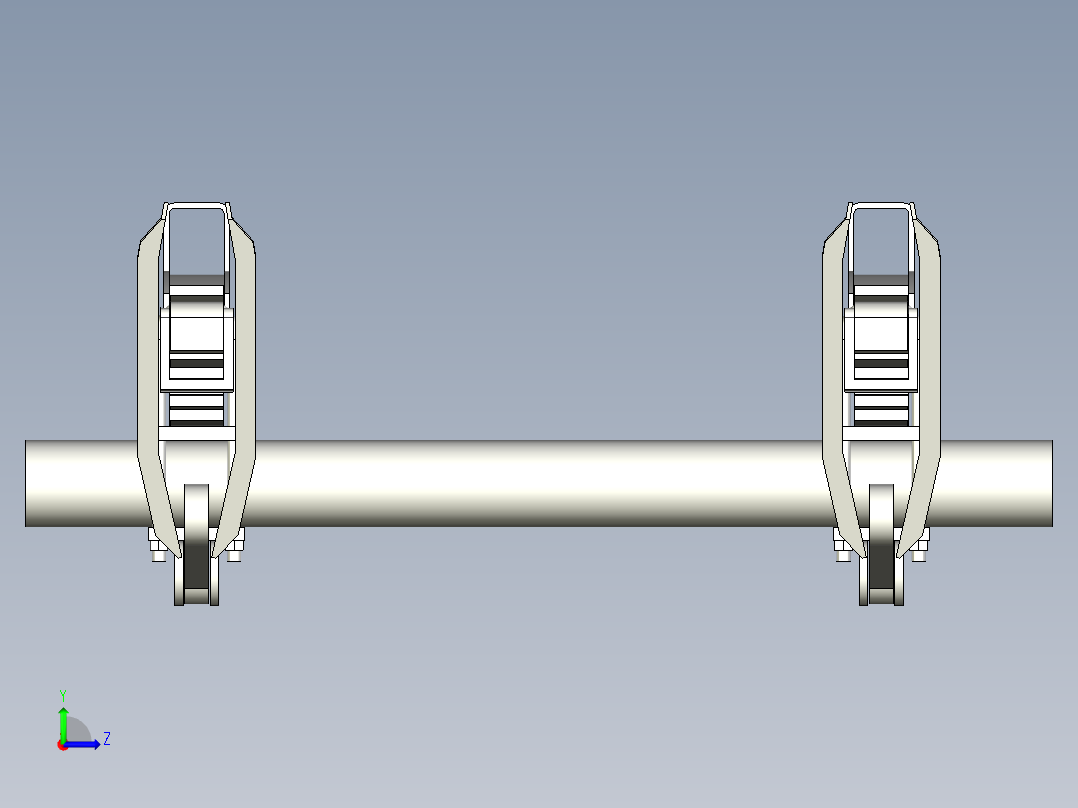Henred F Tridem三轴悬挂支架3D数模图纸 Solidworks设计 附x_t左视图