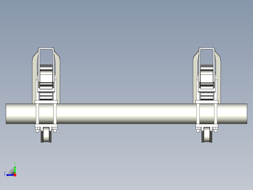 Henred F Tridem三轴悬挂支架3D数模图纸 Solidworks设计 附x_t右视图