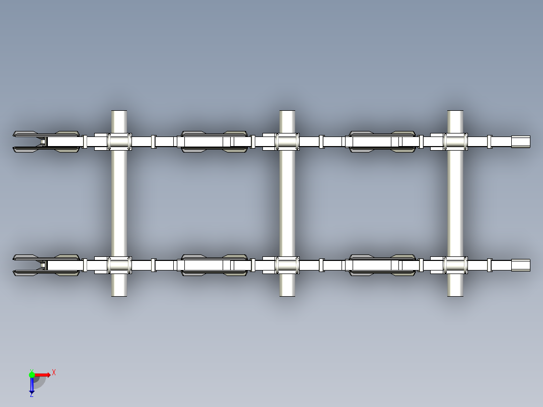 Henred F Tridem三轴悬挂支架3D数模图纸 Solidworks设计 附x_t俯视图