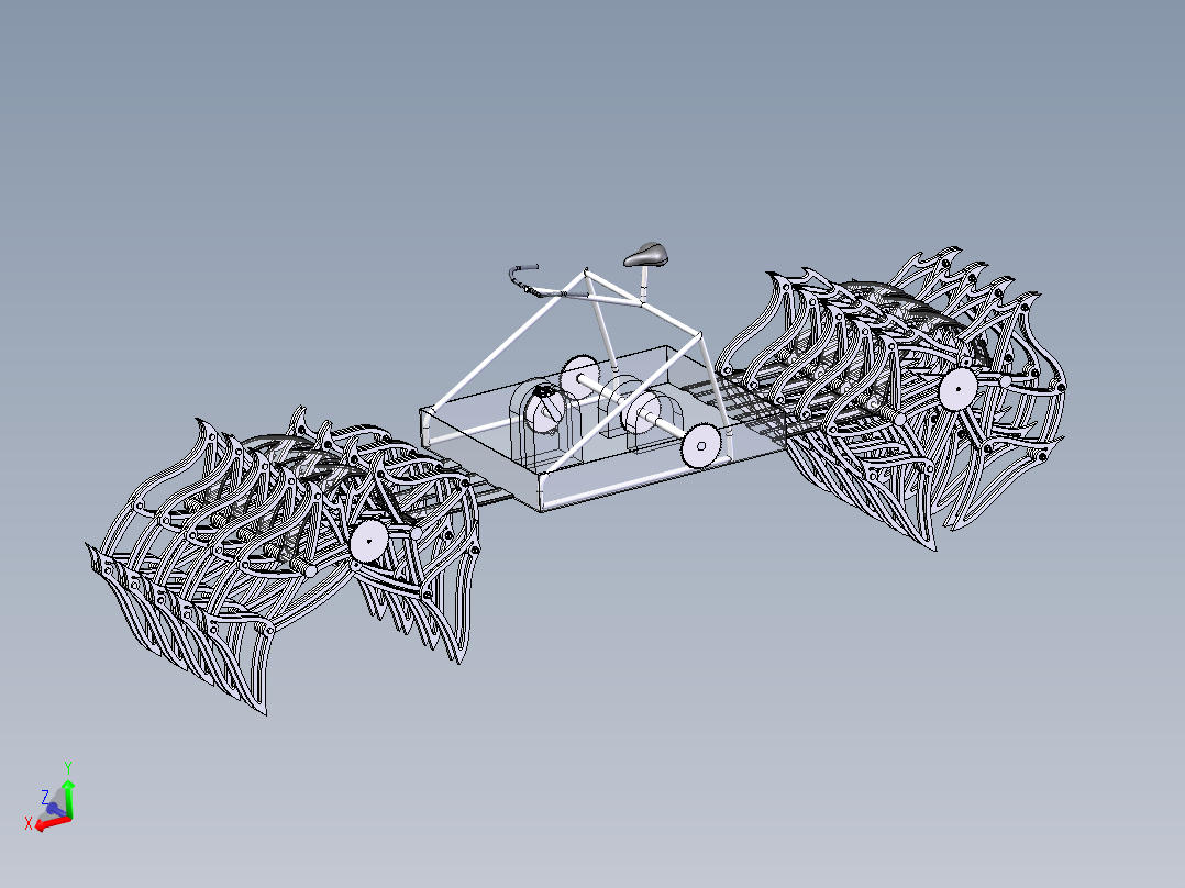脚踏骑行式Strandbeests仿生兽车3D数模图纸 Solidworks 附STEP