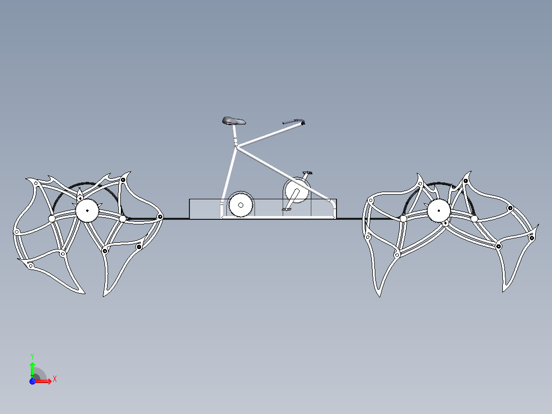脚踏骑行式Strandbeests仿生兽车3D数模图纸 Solidworks 附STEP前视图