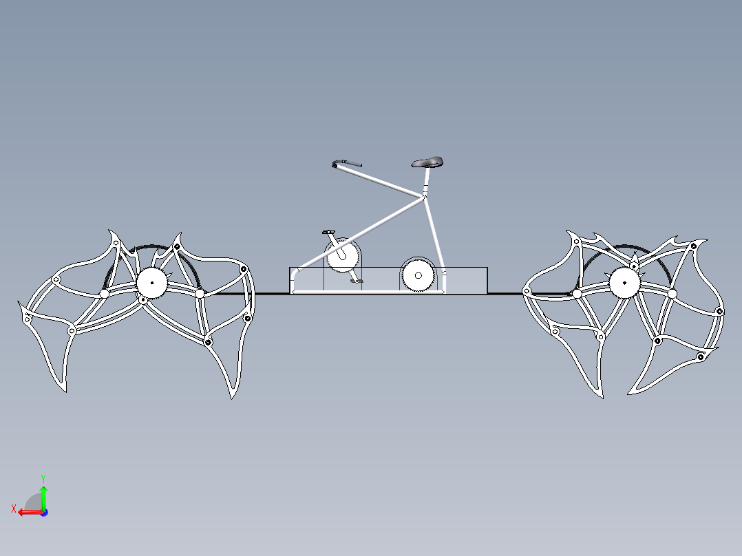 脚踏骑行式Strandbeests仿生兽车3D数模图纸 Solidworks 附STEP后视图