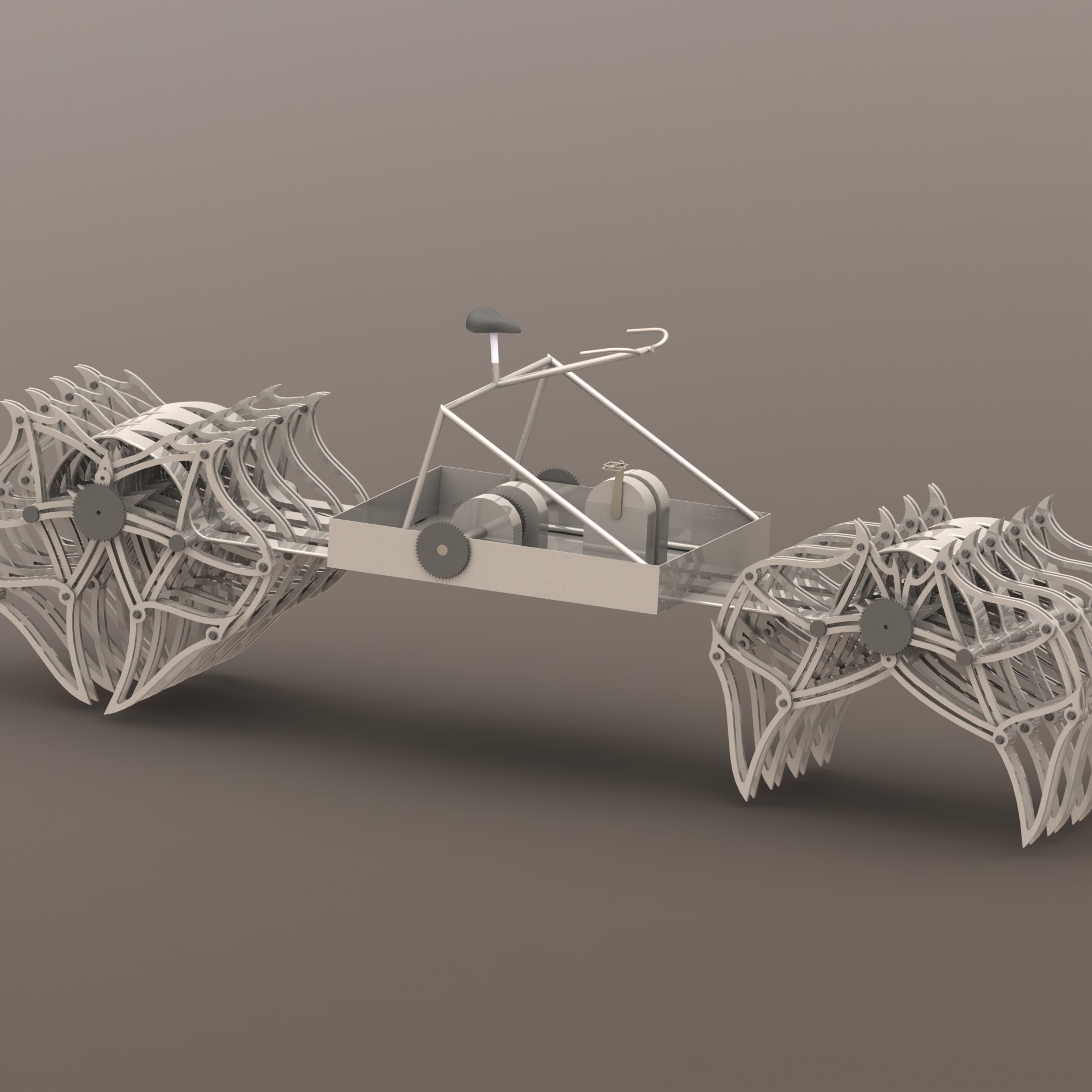脚踏骑行式Strandbeests仿生兽车3D数模图纸 Solidworks 附STEP