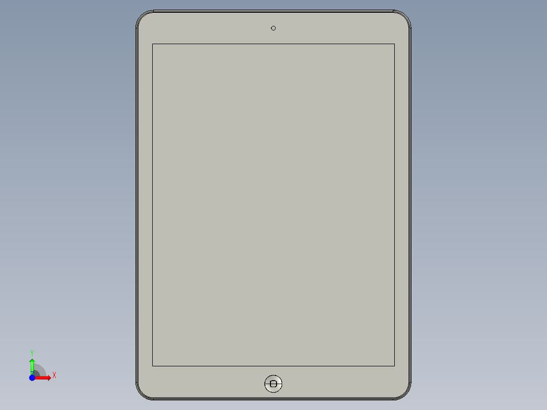solidworks ipad air 3d模型前视图