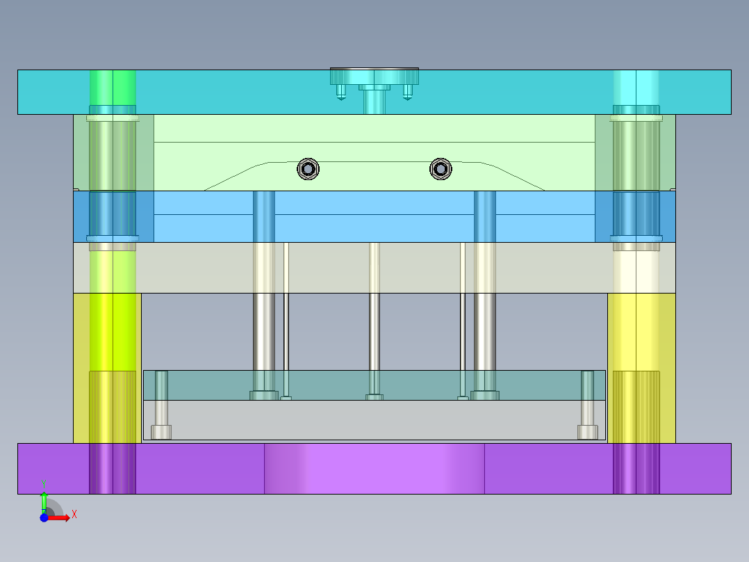 快餐勺子注塑模具设计前视图