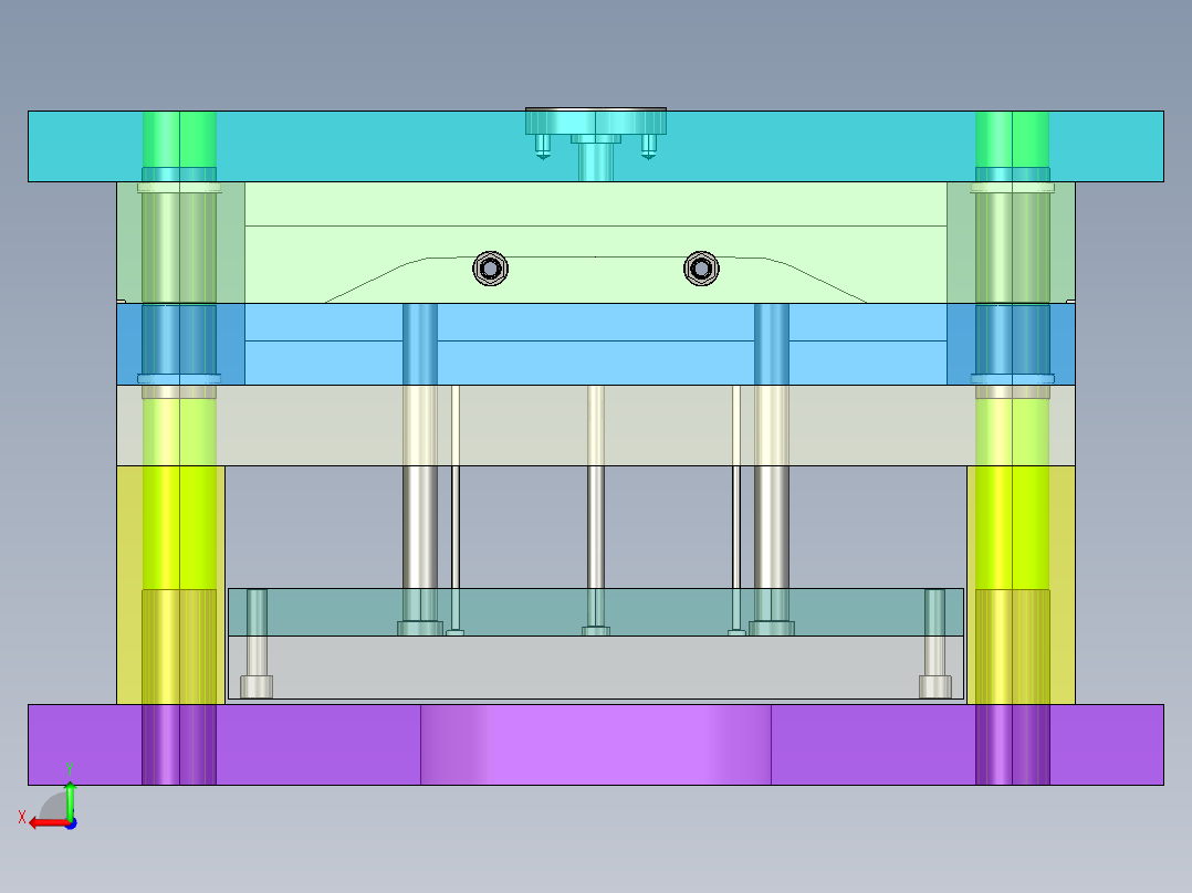 快餐勺子注塑模具设计后视图