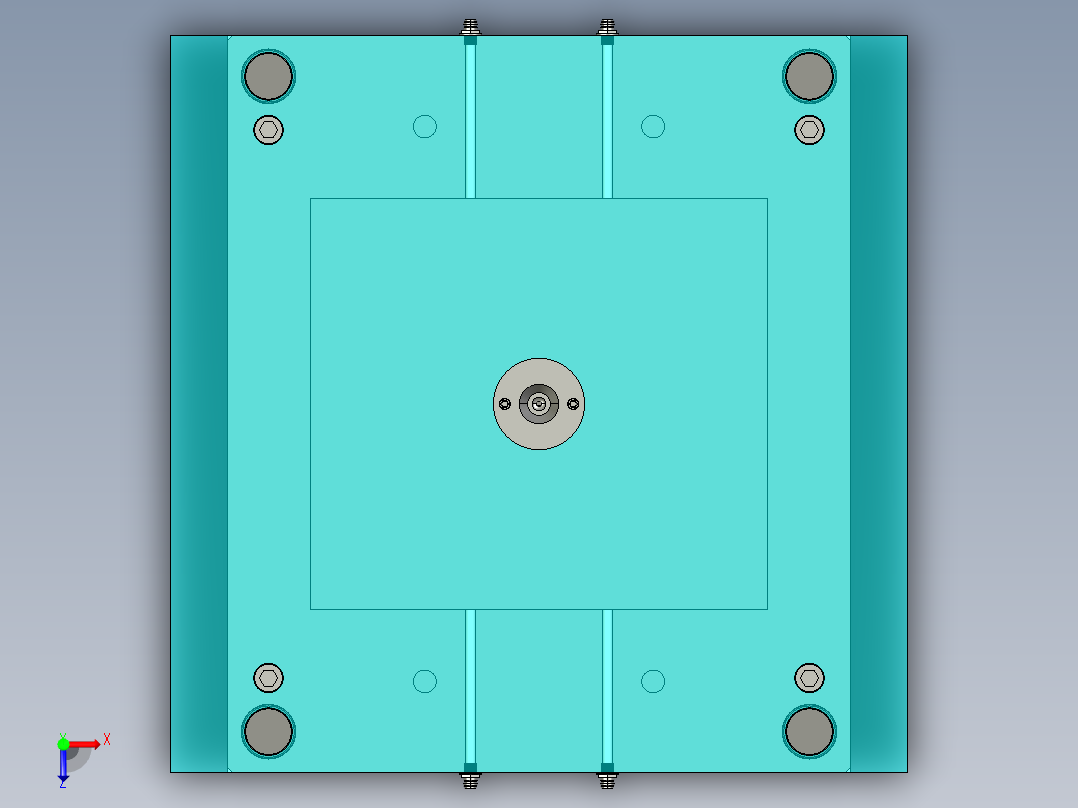 快餐勺子注塑模具设计俯视图