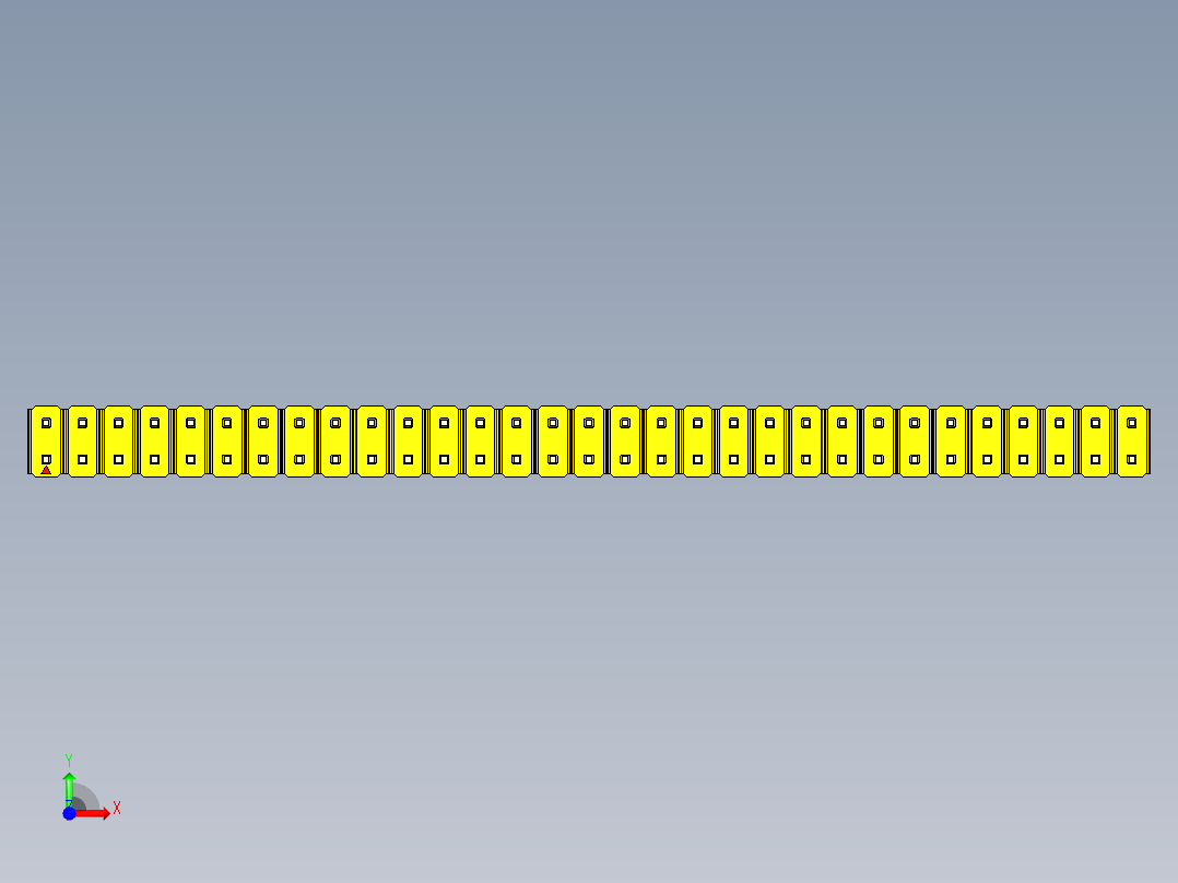 彩色公头100mil（2.54mm）系列-DS1021_yellow_2x31p_100mil_Type1_rev1.0前视图