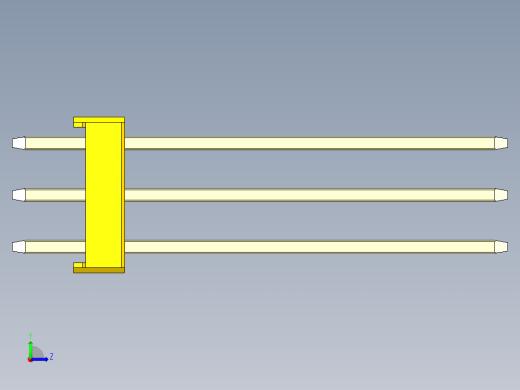 彩色公头100mil（2.54mm）系列-DS1021_yellow_3x15p_100mil_Type19_rev1.0左视缩略图
