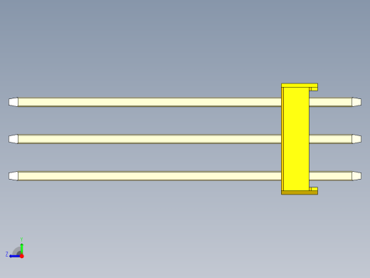 彩色公头100mil（2.54mm）系列-DS1021_yellow_3x15p_100mil_Type19_rev1.0右视缩略图