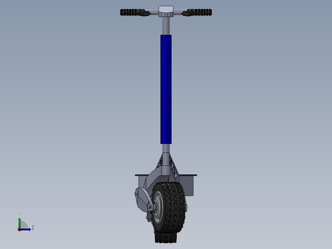 带减震的越野电动滑板车左视图