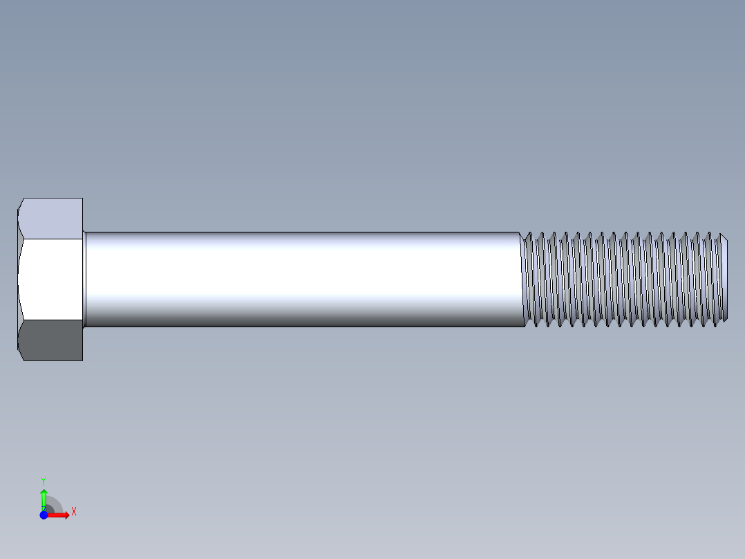 UNC 六角螺栓-Hex Bolt 0.875-9 x 6前视图