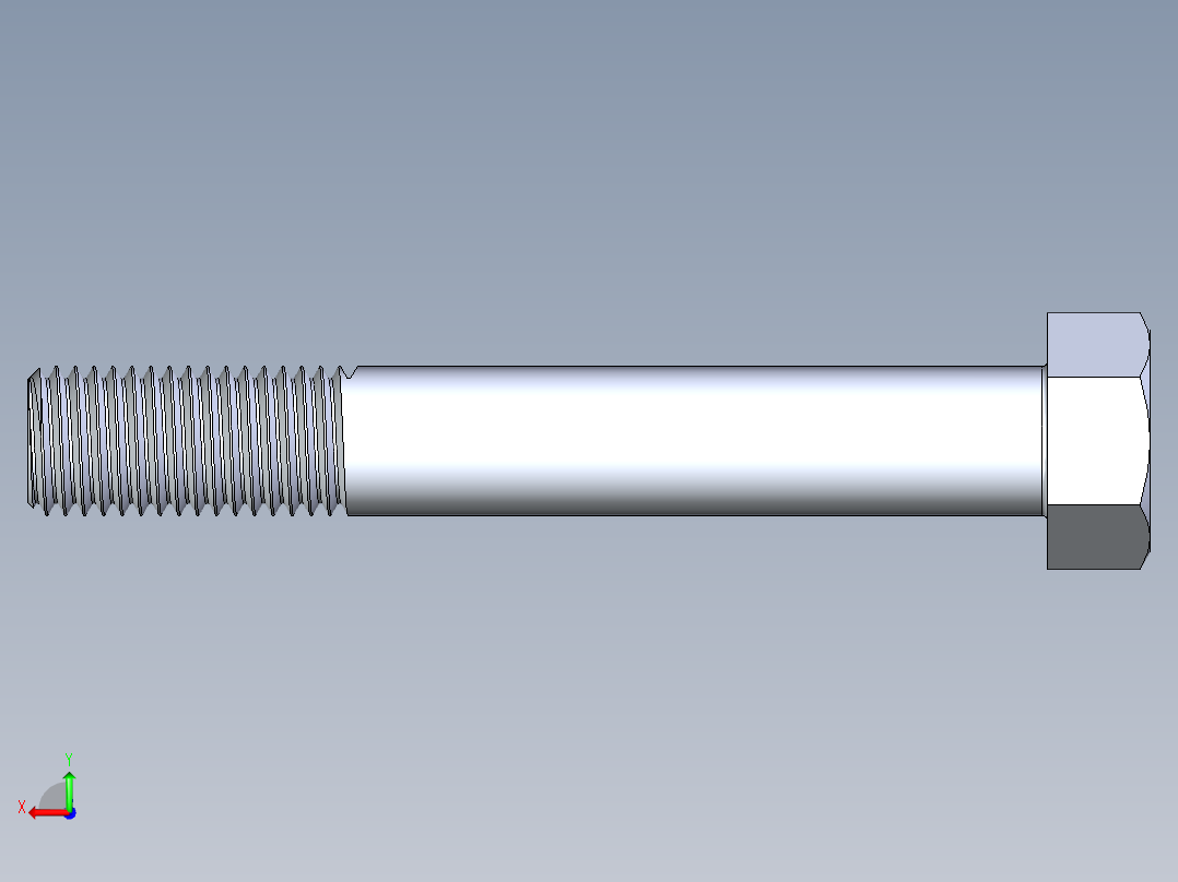 UNC 六角螺栓-Hex Bolt 0.875-9 x 6后视图