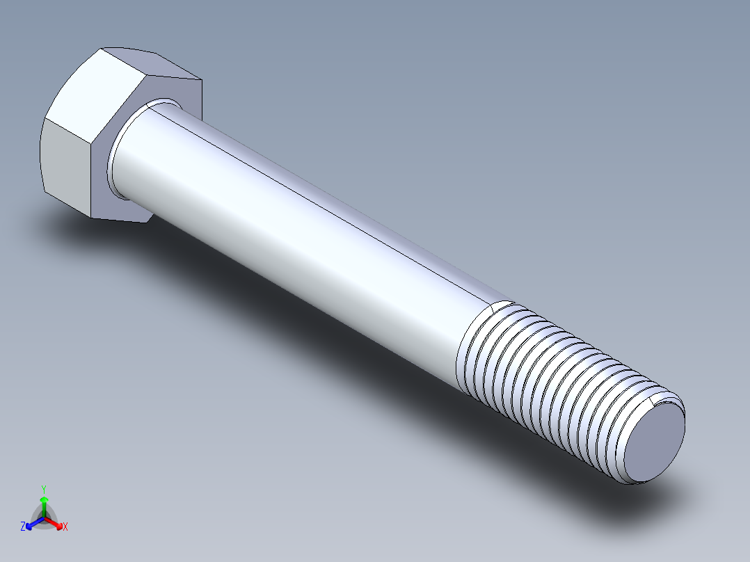 UNC 六角螺栓-Hex Bolt 0.875-9 x 6正等轴测图