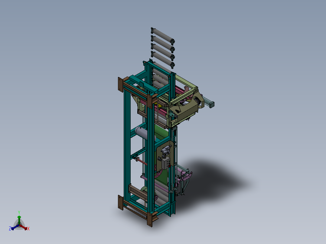 重型切条机正等轴测图