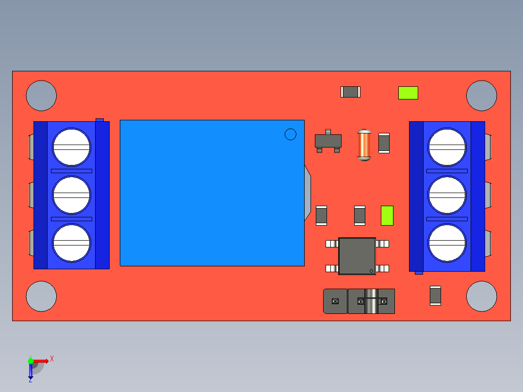 5V继电器模块俯视图