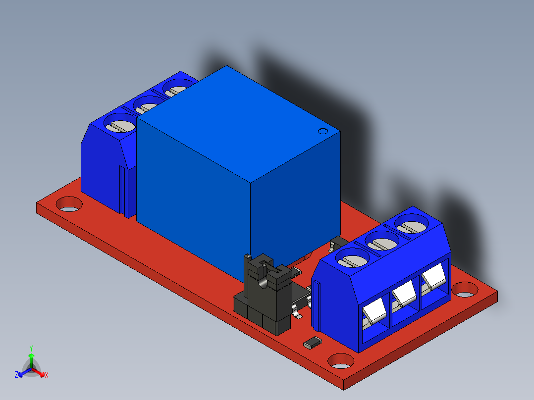 5V继电器模块正等轴测图