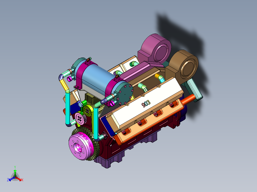 战车8缸康明斯VT903引擎