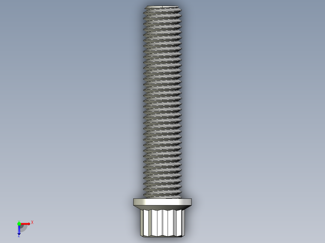 1_4in-28法兰头螺钉-1-4in-28 1.25long 12-point screws.IGS俯视图
