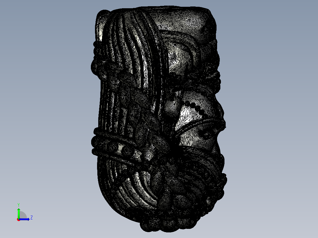 印度女神的脸部和身体左视图