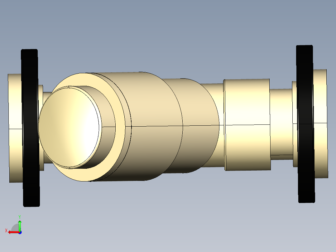 3VROM 固定法兰止回阀，钻ENISO DIN PN10 16后视图