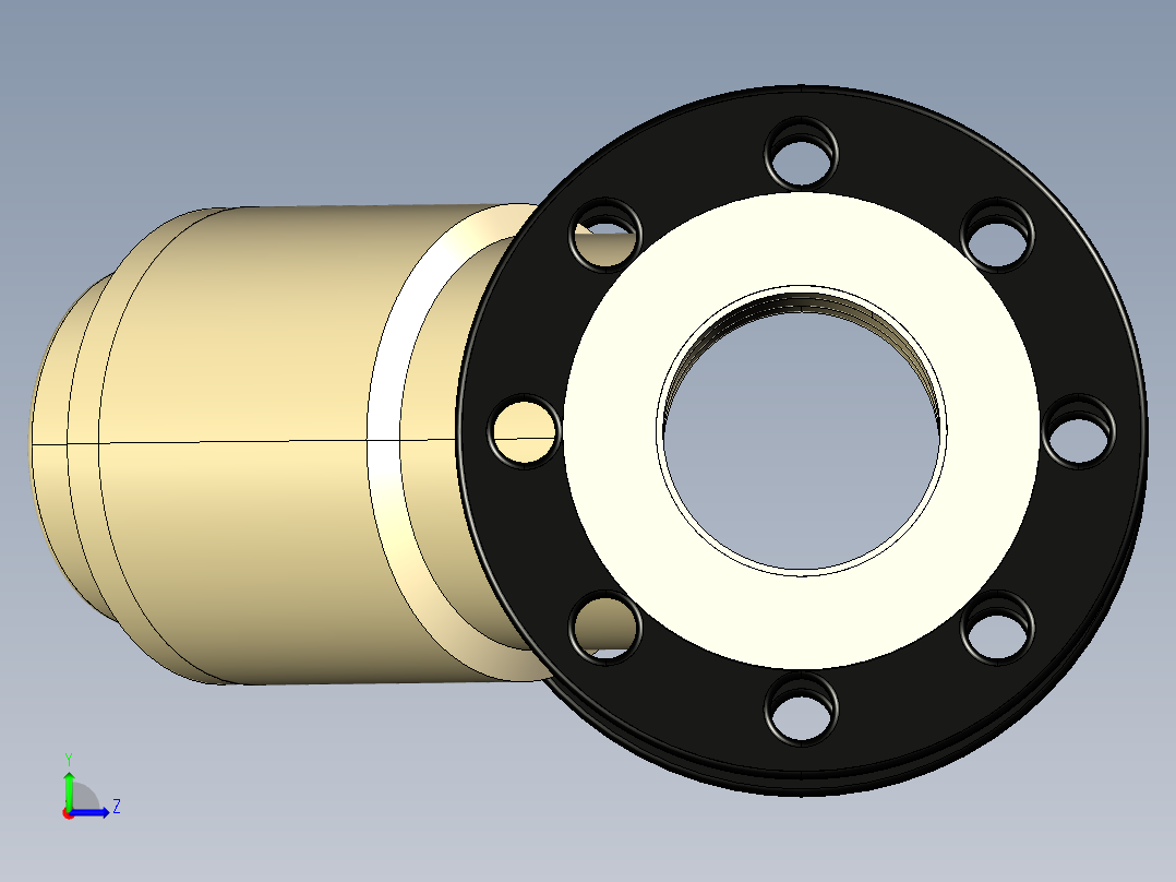 3VROM 固定法兰止回阀，钻ENISO DIN PN10 16左视图