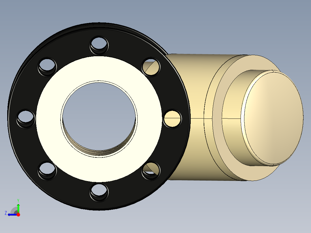 3VROM 固定法兰止回阀，钻ENISO DIN PN10 16右视图