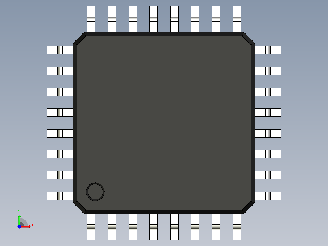 元器件3D封装LQFP32_FPT-32P-M2177前视图