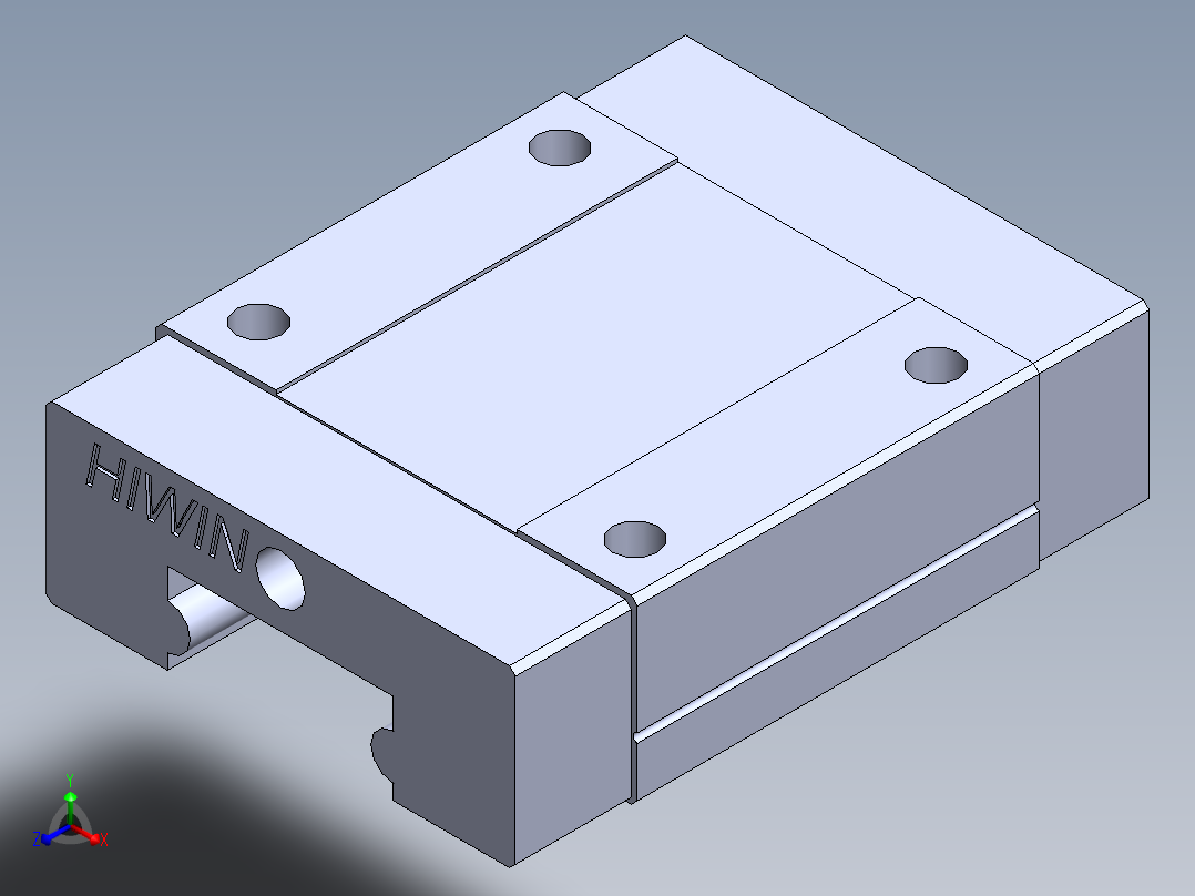上银直线滑轨-MGN15C 滑块正等轴测图