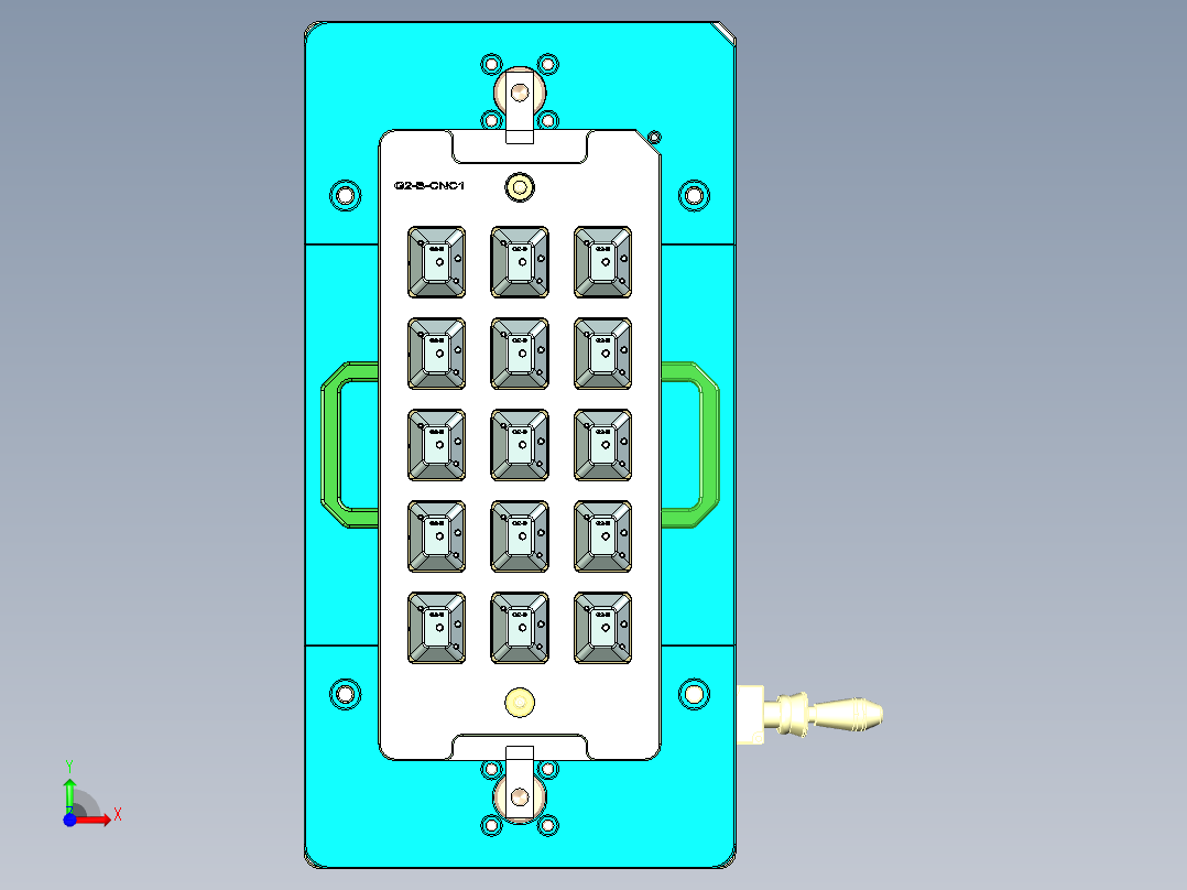 G2-B-CNC1笔记本CNC工装夹具三维模型前视图