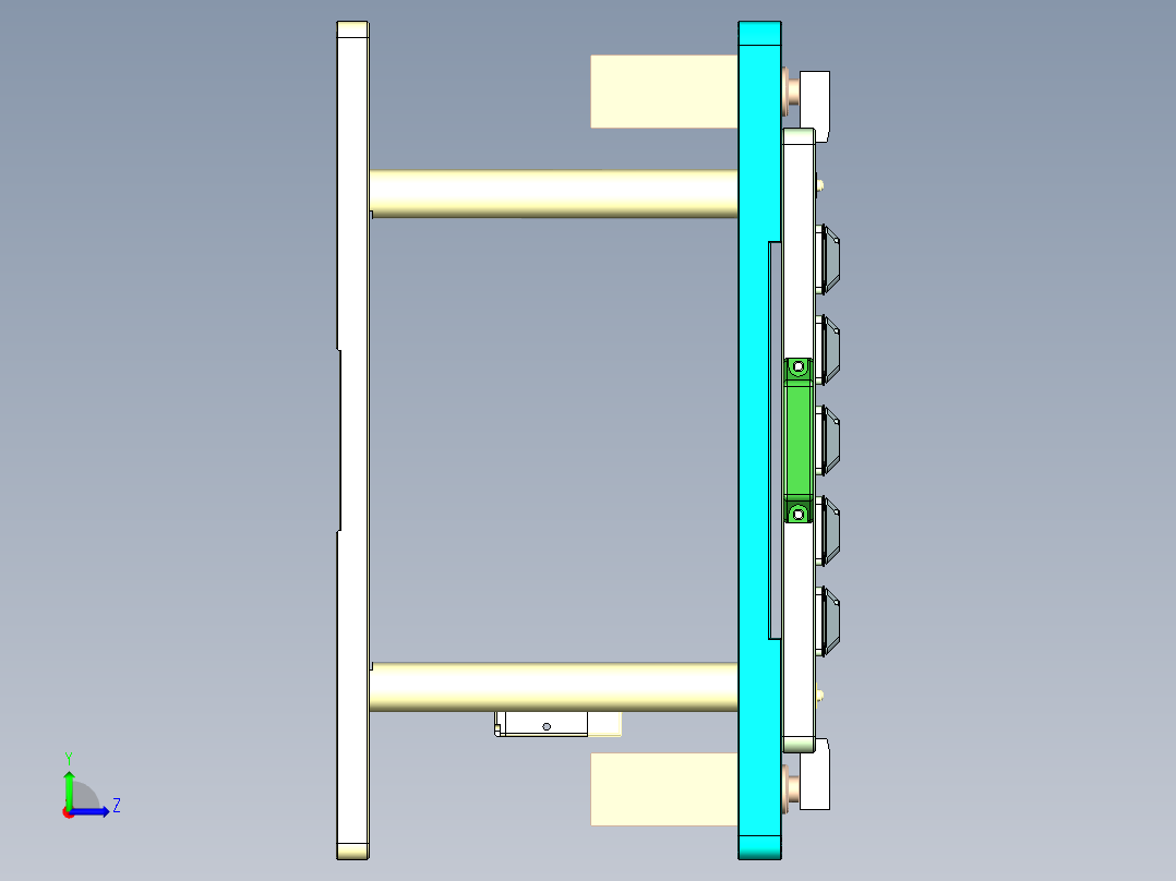 G2-B-CNC1笔记本CNC工装夹具三维模型左视图