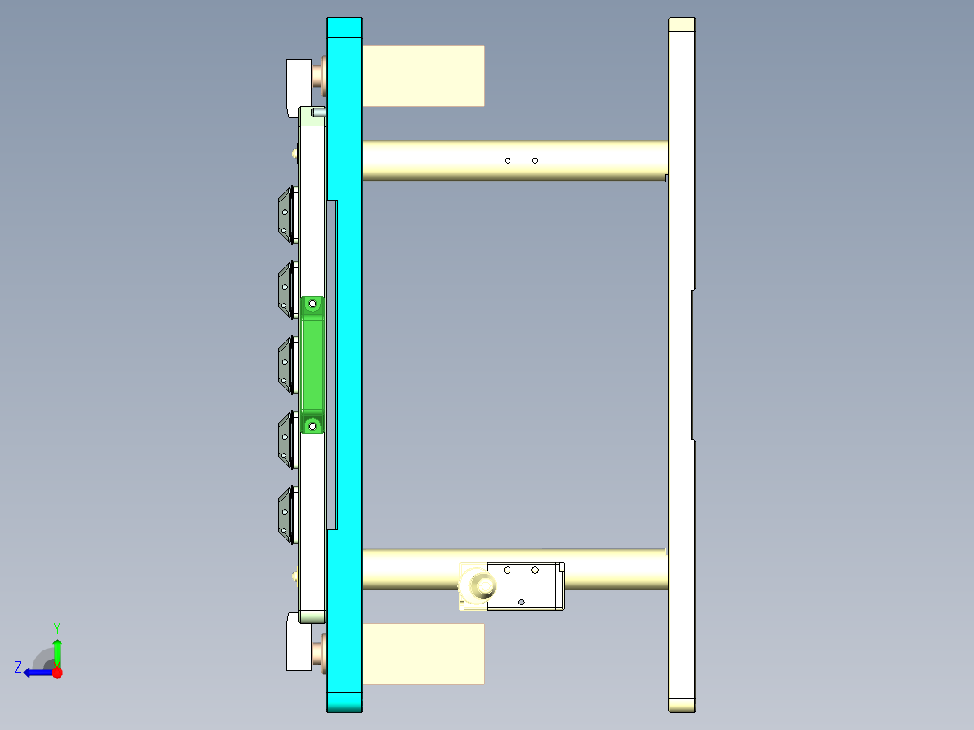 G2-B-CNC1笔记本CNC工装夹具三维模型右视图