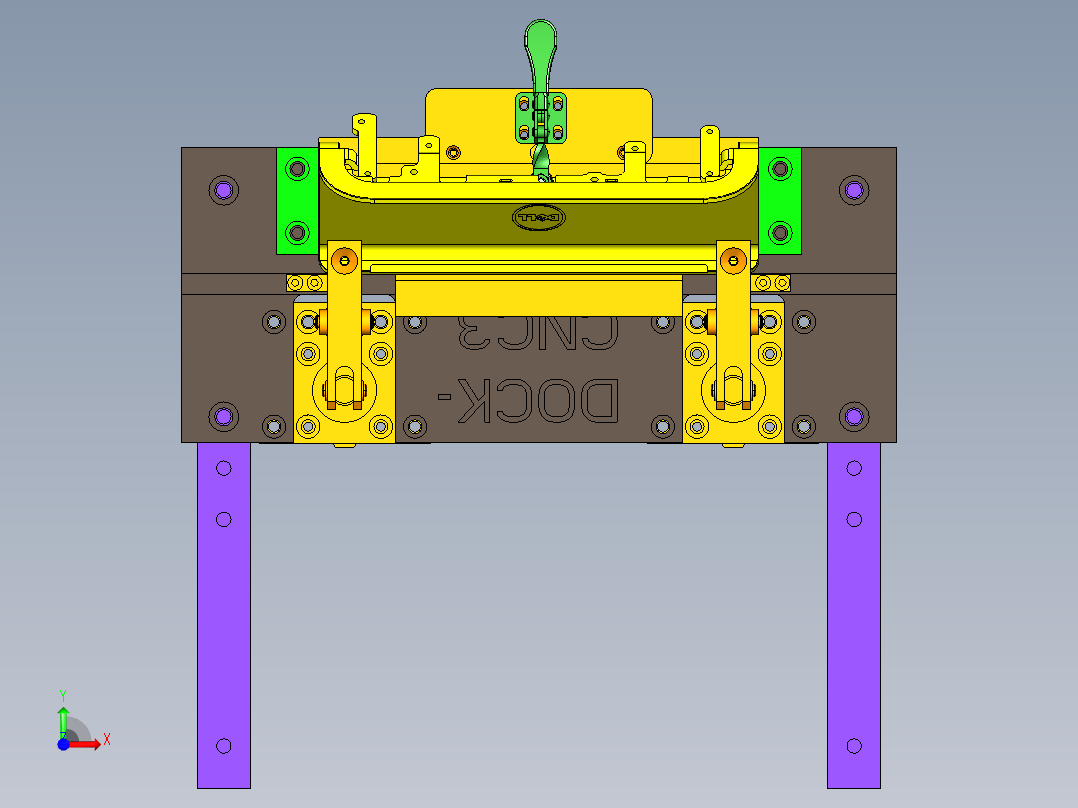 DIDK-CNC3笔记本CNC工装夹具三维模型前视图