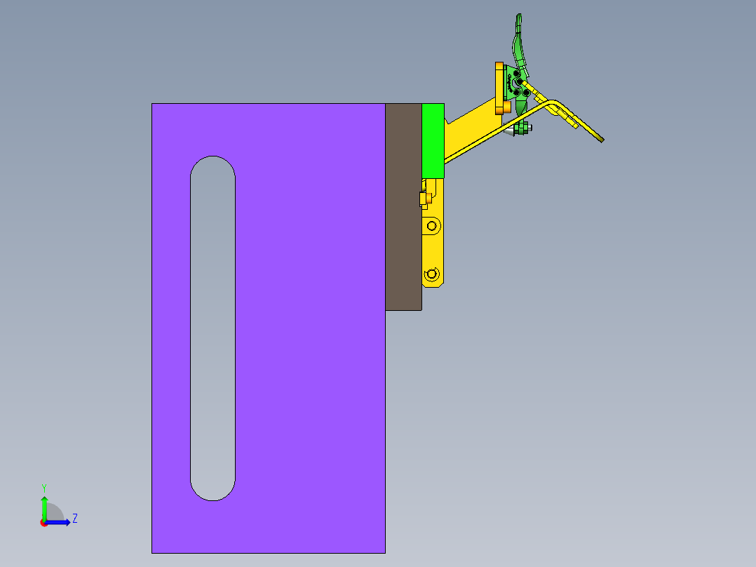 DIDK-CNC3笔记本CNC工装夹具三维模型左视图