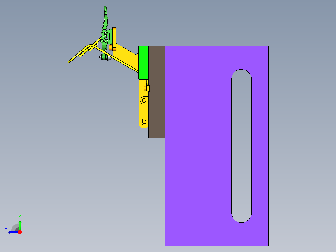 DIDK-CNC3笔记本CNC工装夹具三维模型右视图
