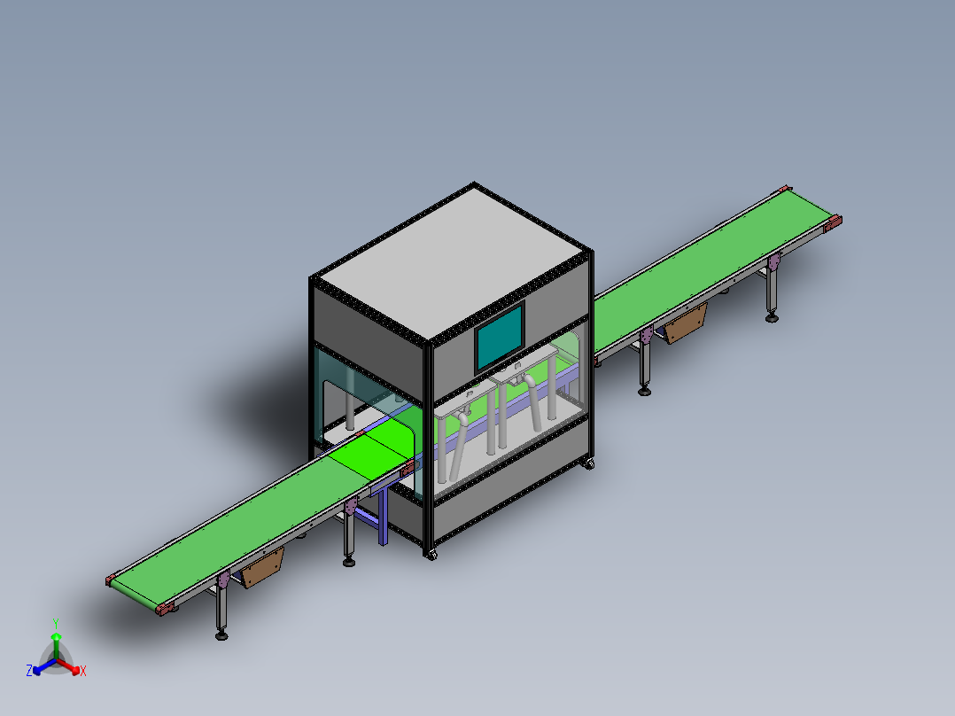 玉石激光打码流水线sw18正等轴测图
