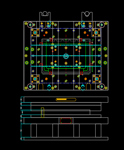液晶屏幕铝制外壳打弧度冲压模具设计图纸