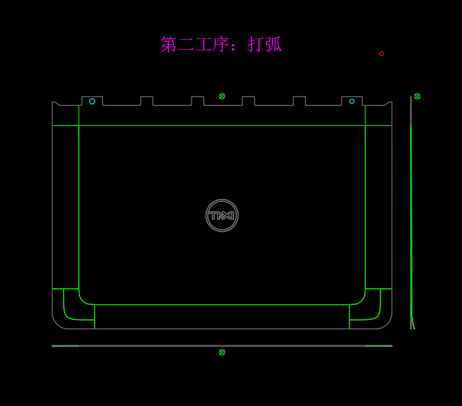 液晶屏幕铝制外壳打弧度冲压模具设计图纸