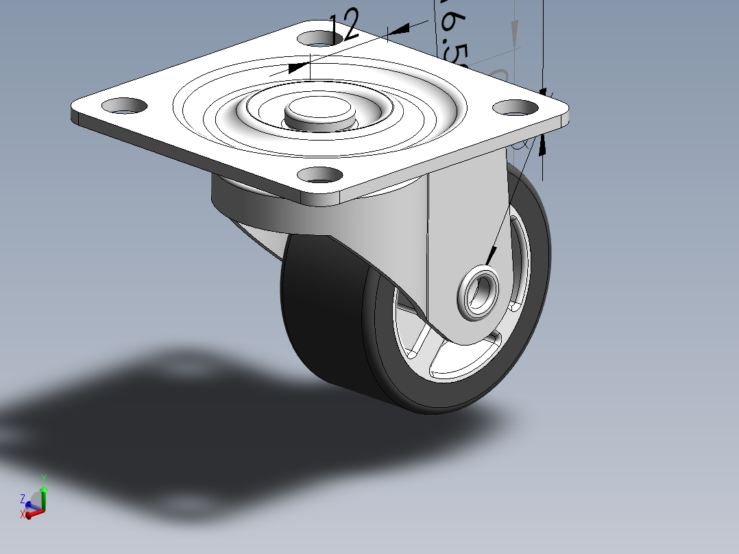 万向轮、脚轮(97)主视图