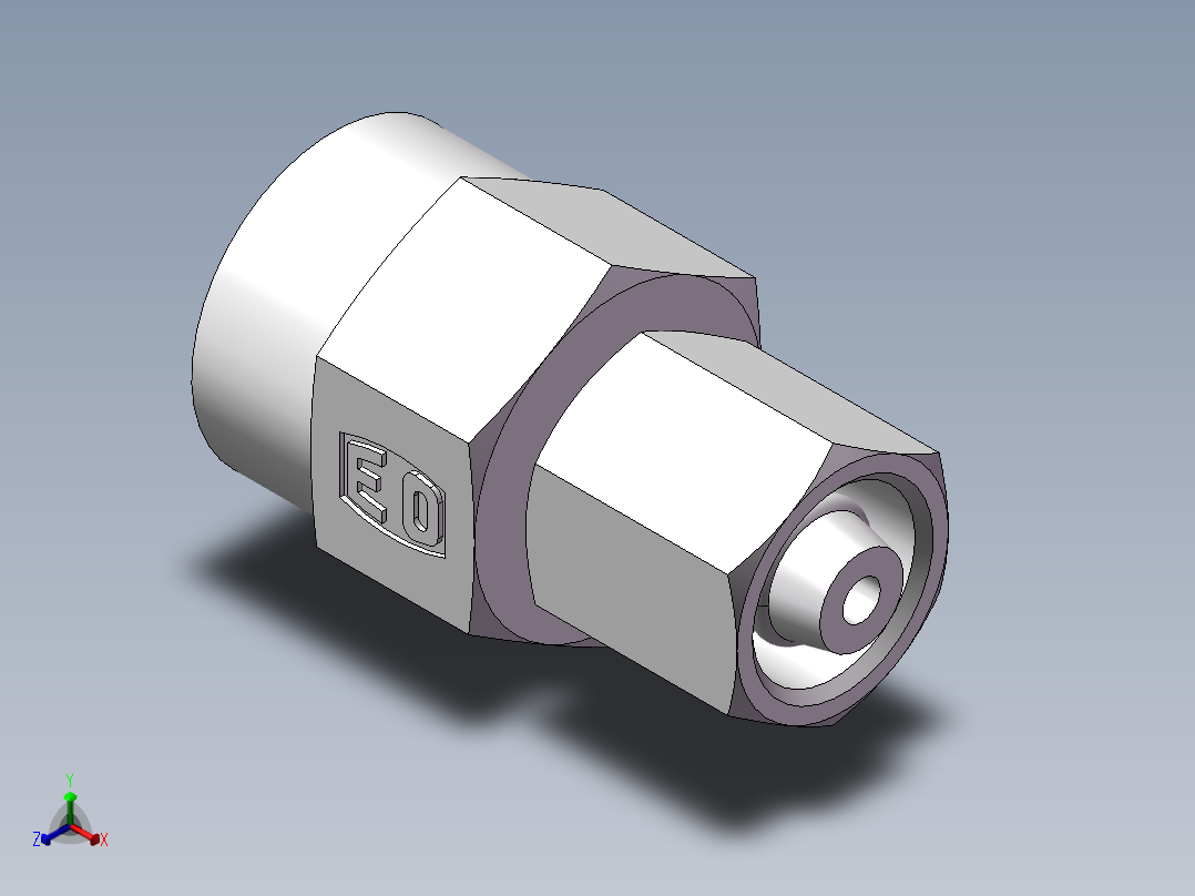 压力表接头-带螺母、7BC-04-12GDK+S正等轴测图