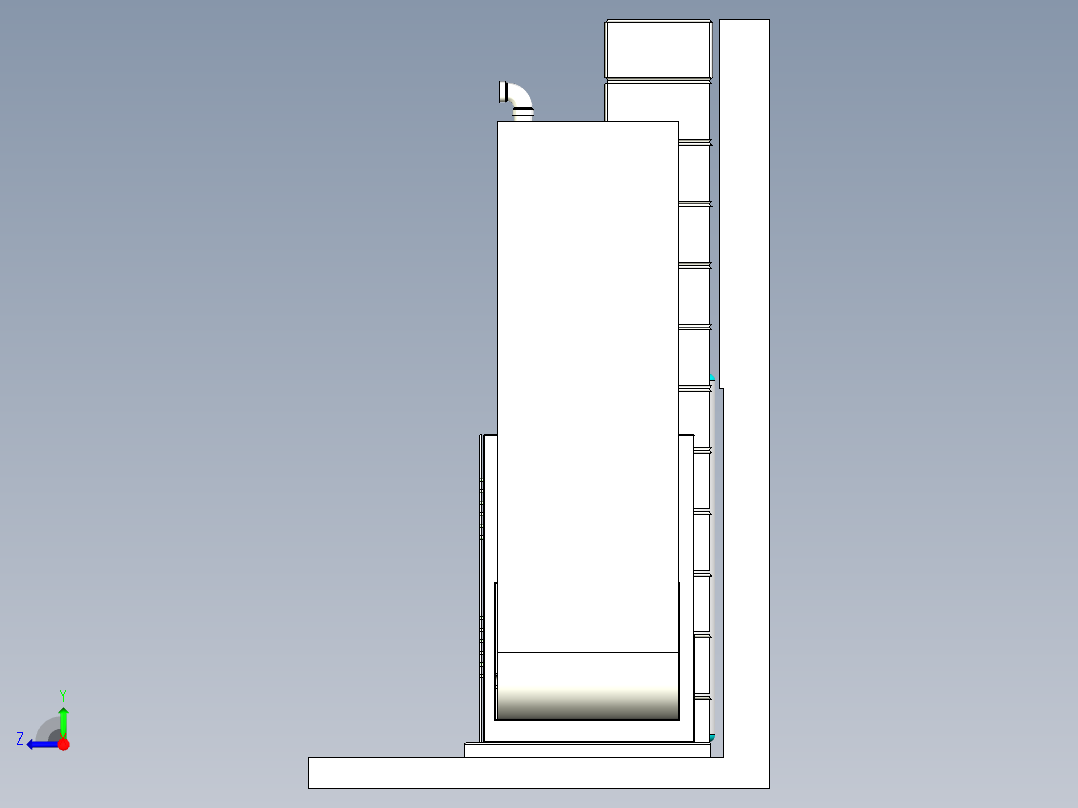 B2003898-炉子 - 水加热器布局右视图