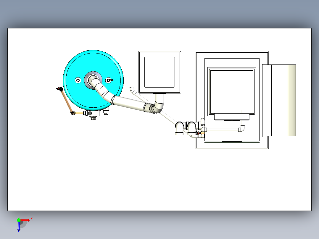 B2003898-炉子 - 水加热器布局俯视图